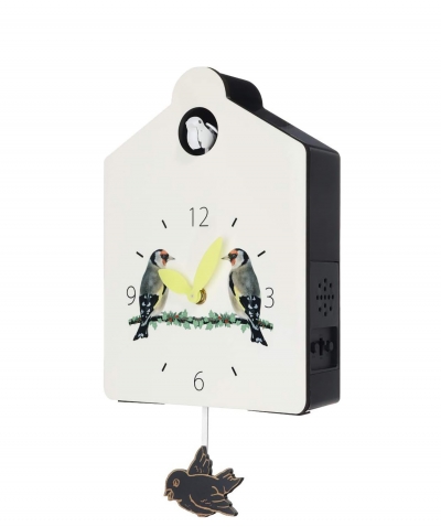 Часы настенные с кукушкой и маятником Clocker KuKuOne, деревянные, белые-1