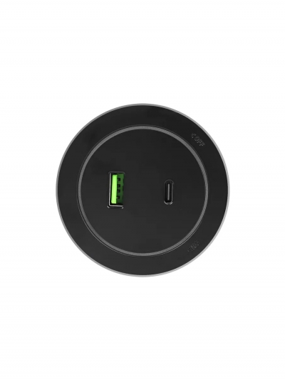 Трековая система розеток, EU-USB Rail 60 см, черная-5